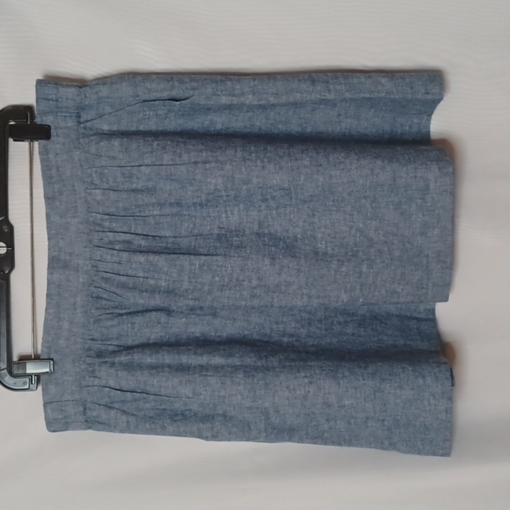 Loft Women's Blue Linen Blend Pull-on Skirt. Size L - Picture 1 of 8